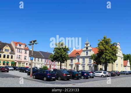 Fürstenberg/Oder Rathausplatz Stockfoto