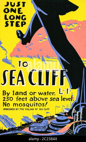 Sea Cliff, Long Island Werbeplakat. New York, USA Stockfoto