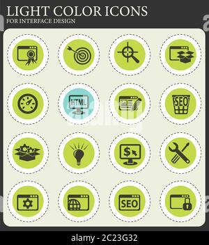 SEO und Entwicklung Web-Icons für User interface-design Stockfoto