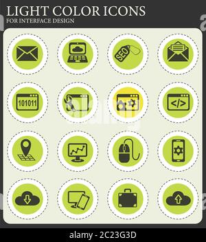 SEO und Entwicklung Web-Icons für User interface-design Stockfoto
