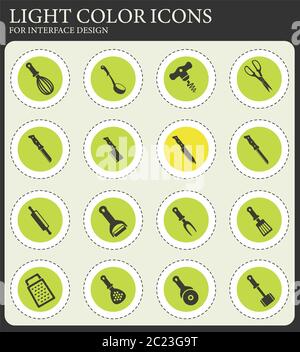 Küche tools Vector Icons für Web und User Interface Design Stockfoto