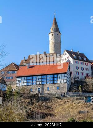 Eindruck von Kirchberg an der Jagst eine Stadt in Süddeutschland Stockfoto