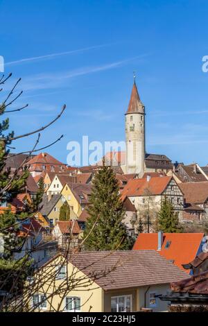 Eindruck von Kirchberg an der Jagst eine Stadt in Süddeutschland Stockfoto