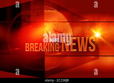 Grafische bunte Breaking News Hintergrund. 3D-Rendering, 3D-Darstellung Stockfoto