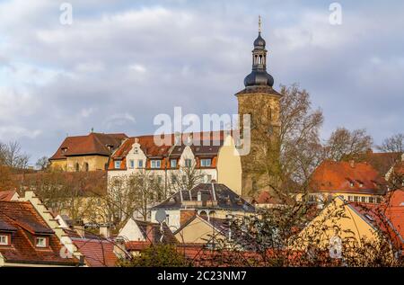 Hohe Betrachtungswinkel von Bamberg, eine Stadt in Oberfranken in Bayern, Deutschland Stockfoto