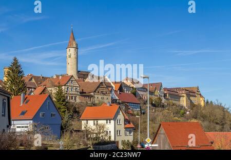 Eindruck von Kirchberg an der Jagst eine Stadt in Süddeutschland Stockfoto