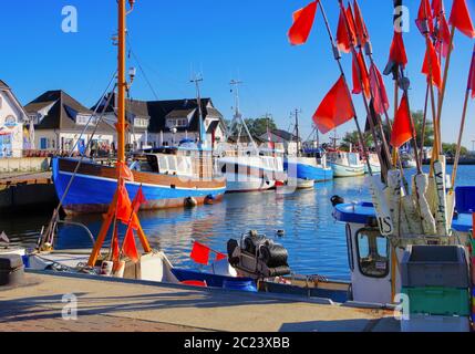 Der Hafen von Vitt auf der Insel Hiddensee im Norden Deutschlands Stockfoto