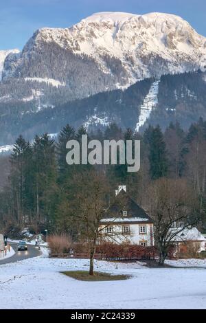 Landschaft rund um Schönau am Königssee in Bayern im Winter Stockfoto