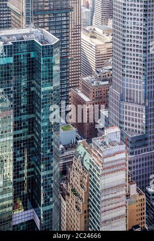 Strukturen der modernen Fassaden in manhattan Stockfoto