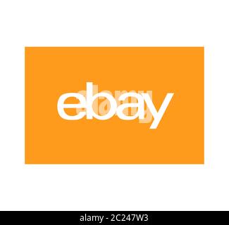 EBay-Logo. EBay ist ein amerikanischer Konzern und E-Commerce-Unternehmen. Bereitstellung von Vertriebsservices. EBay Marktführer im E-Commerce . Charkiw, Ukraine - 15. Juni 2 Stockfoto