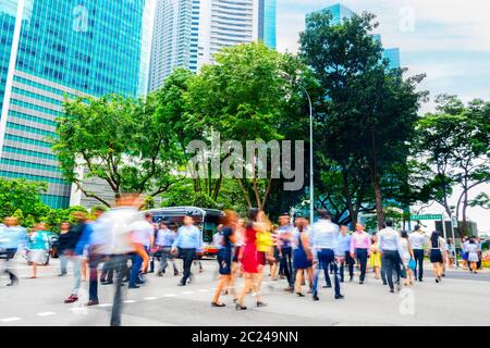 Stadtbild, Menschenmenge, Geschäftsleute, Singapur Stockfoto