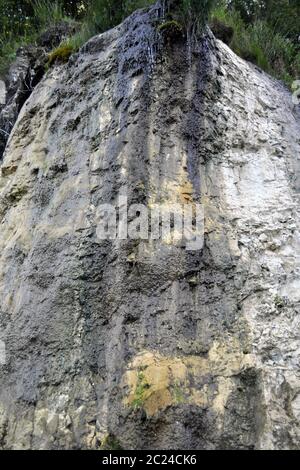 Steile Wand mit Quelle an der Kreideküste, Insel RÃ¼gen Stockfoto