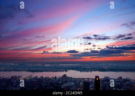 Sonnenuntergang über New Jersey Stockfoto