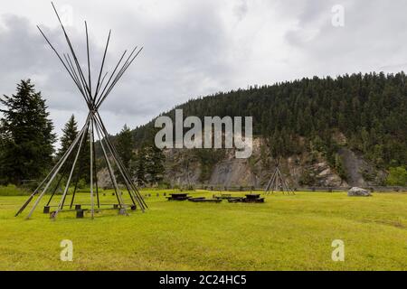 Die First Nations of Xatsull in British Columbia Stockfoto