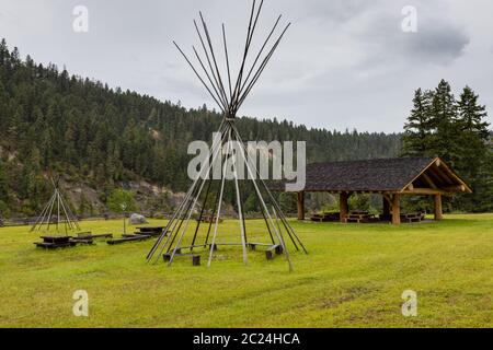 Die First Nations of Xatsull in British Columbia Stockfoto