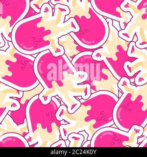 Eis laufen Cartoon-Muster nahtlos. Eiscreme Hintergrund. vektor Ornament. Babygewebe-Struktur Stock Vektor