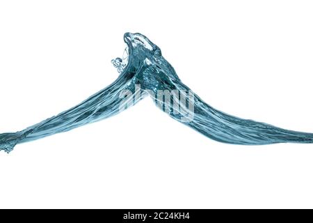 Klare, blaue Wasser wellige Oberfläche mit Splash. Stockfoto