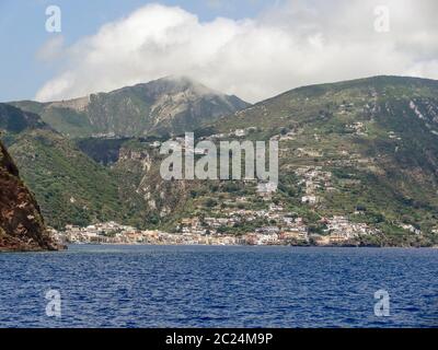 Auf einer Insel mit dem Namen Canneto Lipari, der größten der Äolischen Inseln im Tyrrhenischen Meer in der Nähe von Sizilien in Italien Stockfoto