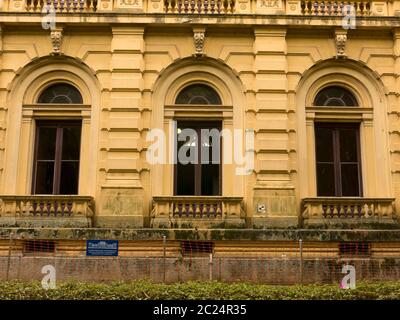 SAO PAULO, BRASILIEN - JUL 05, 2018 - Ipiranga Museum Fassade im Umbau - USP Paulista Museum Stockfoto