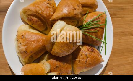 Knoblauch Brötchen mit Kreuzkümmel, auf Details konzentrieren Stockfoto