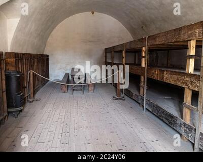 Holocaust-Zelle im Konzentrationslager Terezin, tschechische republik Stockfoto