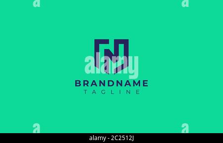 N Schild Logo Design. Abstrakter Buchstabe N im Schild. Einfaches und modernes Logo Design. Vektor-Illustration Stock Vektor