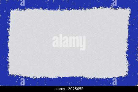 Grunge Hintergrund, grau mit königsblauen Rand, leerer Bereich mit Platz für Ihren Text Stockfoto