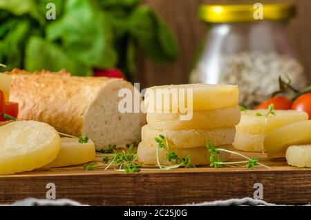 Tschechische stinkenden Käse - Olomoucke tvaruzky, Produktfoto Stockfoto