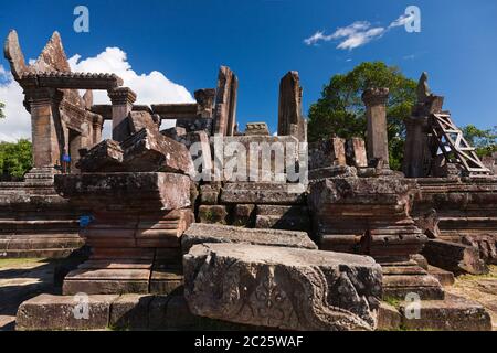 Preah Vihear Tempel, Gopura i (1. Tor), Hindu-Tempel des alten Khmer-Reiches, Preah Vihear Provinz, Kambodscha, Südostasien, Asien Stockfoto