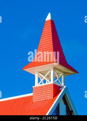 Rote Dachkirche in Cap Malheureux, nördlich von Mauritius Stockfoto