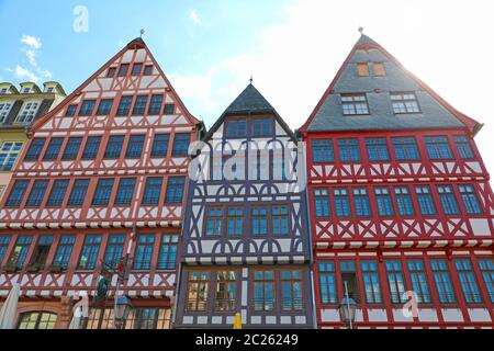 Häuser in Römerberg Altstadt, Frankfurt, Deutschland Stockfoto