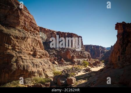 Panorama im Canyon aka Guelta d'Archei in East Ennedi, Tschad Stockfoto