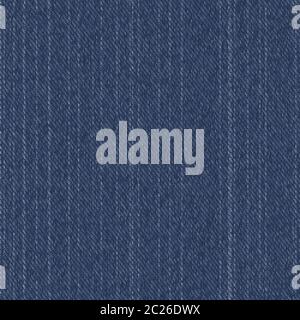 Raw Denim Blau Chambray Textur Hintergrund. Klassische Arbeitskleidung Nahtloses Muster. Nahaufnahme Textilgewebe für Indigo Jeans Stoff im Ticking, Tapete Stock Vektor