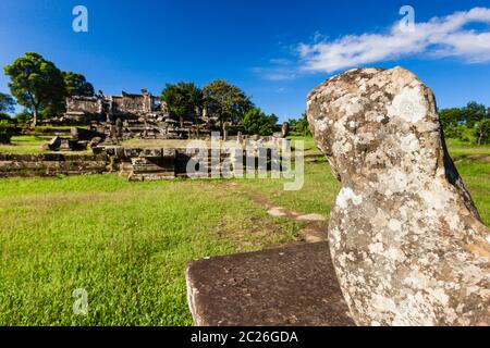 Preah Vihear Tempel, Gopura iv (4. Tor) von Gopura iii (Wächter Löwe), Hindu-Tempel des alten Khmer-Reiches, Kambodscha, Südostasien, Asien Stockfoto