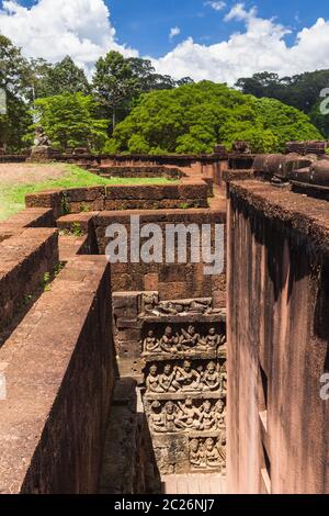 Angkor Thom, Terrasse des Leprakönigs (Preah Pollea Sdach Komlong), Antike Hauptstadt des Khmer-Reiches, Siem Reap, Kambodscha, Südostasien, Asien Stockfoto