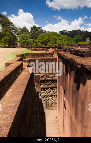 Angkor Thom, Terrasse des Leprakönigs (Preah Pollea Sdach Komlong), Antike Hauptstadt des Khmer-Reiches, Siem Reap, Kambodscha, Südostasien, Asien Stockfoto