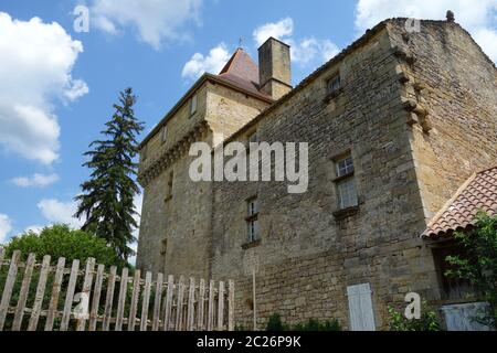 Schloss von Saint-Pompon in Frankreich Stockfoto