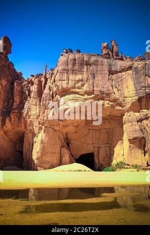 Panorama im Canyon aka Guelta d'Archei in East Ennedi, Tschad Stockfoto