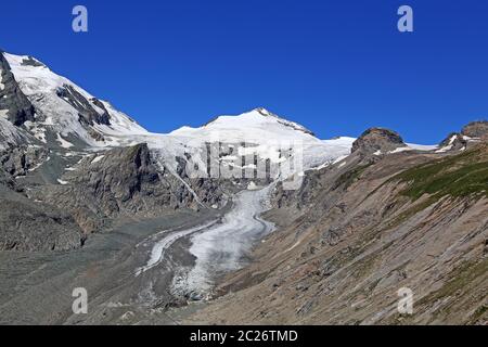 Johannisberg 3460 m und Gletscher Pasterze am Großglockner Stockfoto