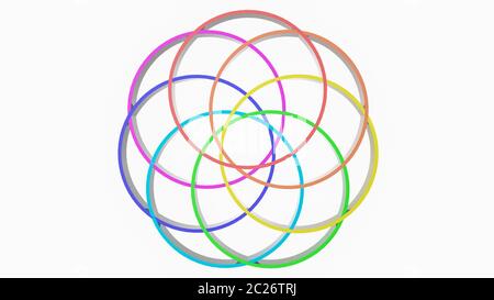 Hintergrund von mehrfarbigen Streifen. Abstrakte rainbow Abbildung. 3D-Rendering Stockfoto