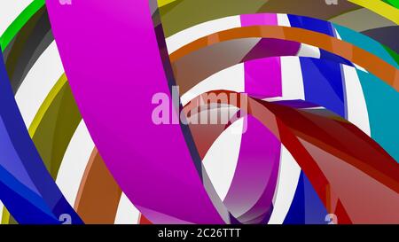 Hintergrund von mehrfarbigen Streifen. Abstrakte rainbow Abbildung. 3D-Rendering Stockfoto