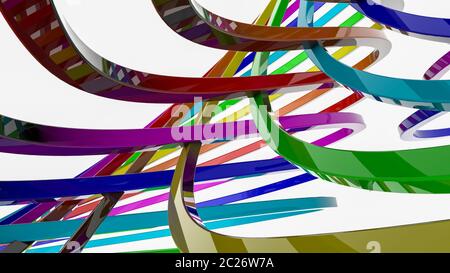 Hintergrund von mehrfarbigen Streifen. Abstrakte rainbow Abbildung. 3D-Rendering Stockfoto