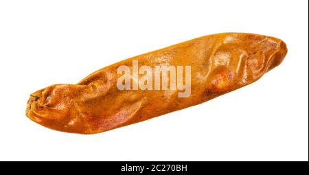 Single getrocknet cayenne pfeffer auf weißem Hintergrund Stockfoto