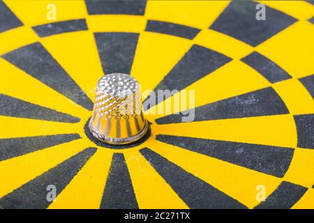 Ein Dartscheibe auf einer Dartscheibe - Symbol foto Stockfoto