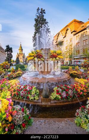 Fischbrunnen auf dem Siegesplatz Stockfoto