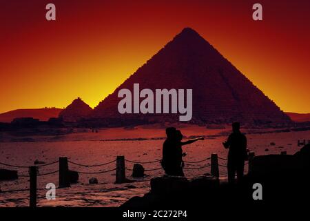 Pyramiden von Gizeh-Kairo-Ägypten Stockfoto
