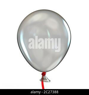 Transparente Ballon mit Red Ribbon 3D Stockfoto