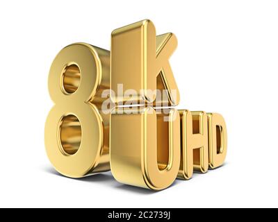 Ultra HD (High Definition) Auflösung 8K UHD Concept 3D Stockfoto