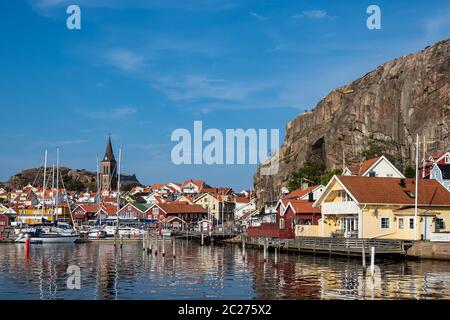 Blick auf die Stadt Gilleleje in Schweden. Stockfoto