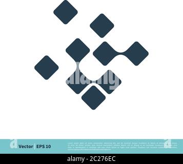 Abstraktes Binäres Symbol Vektor Logo Vorlage Illustration Design. Vektor EPS 10. Stock Vektor